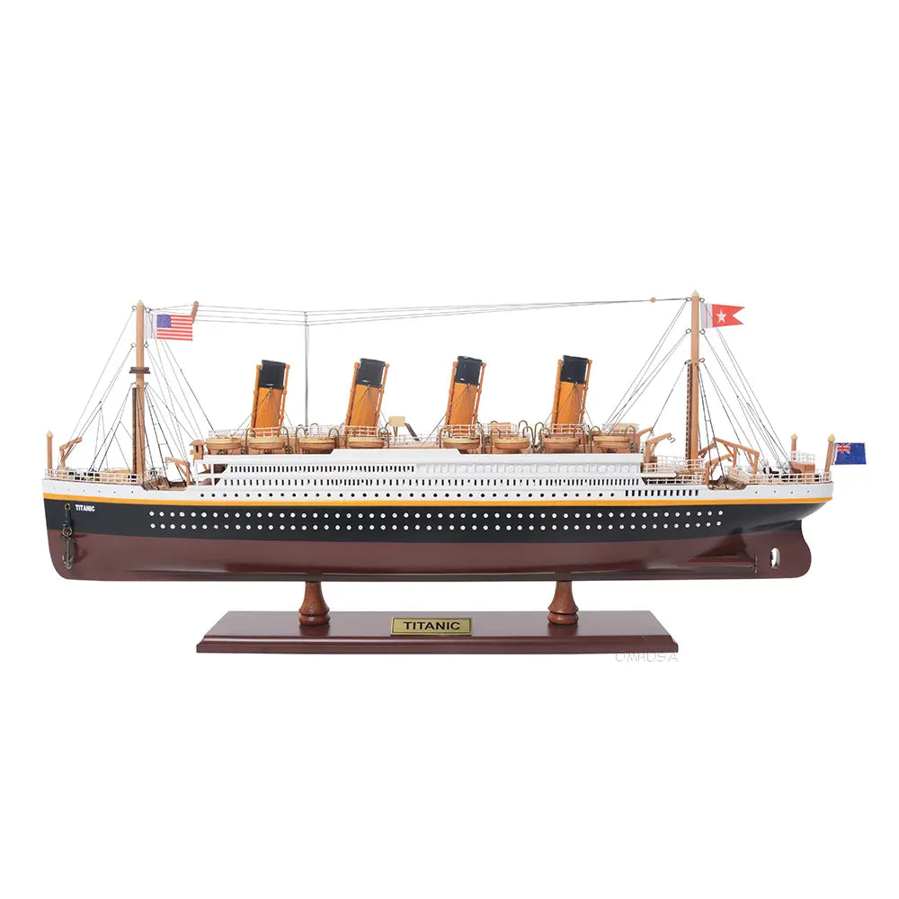 RMS Titanic Wooden Painted Model Cruise Ship