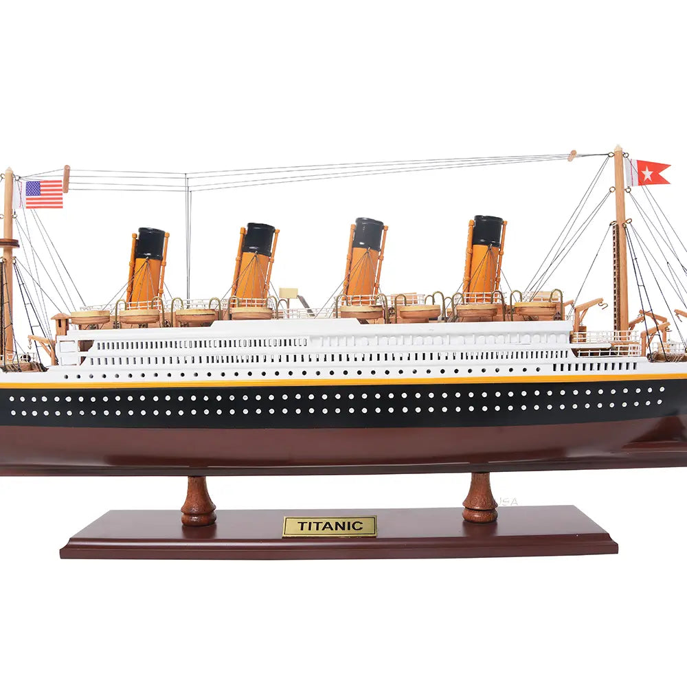 RMS Titanic Wooden Painted Model Cruise Ship