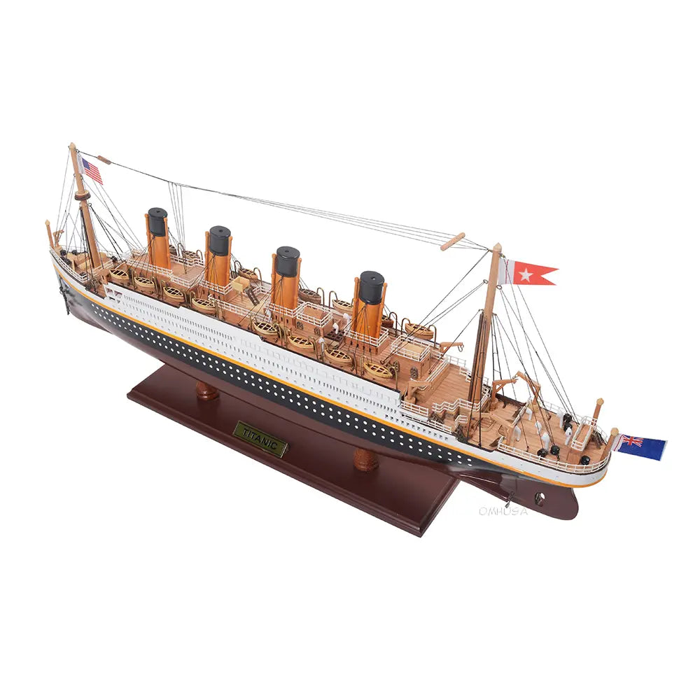 RMS Titanic Wooden Painted Model Cruise Ship