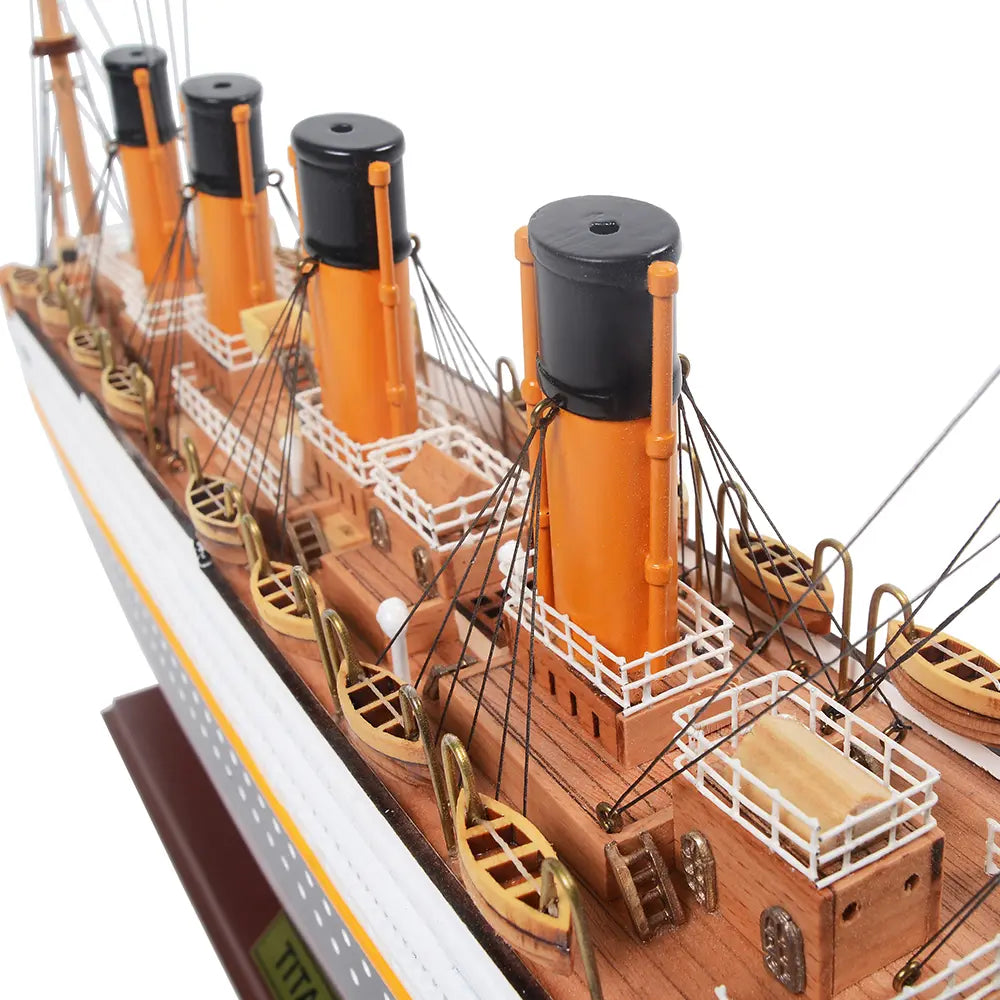 RMS Titanic Wooden Painted Model Cruise Ship