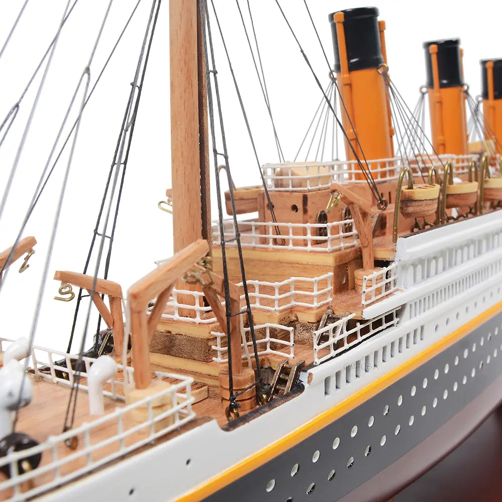 RMS Titanic Wooden Painted Model Cruise Ship