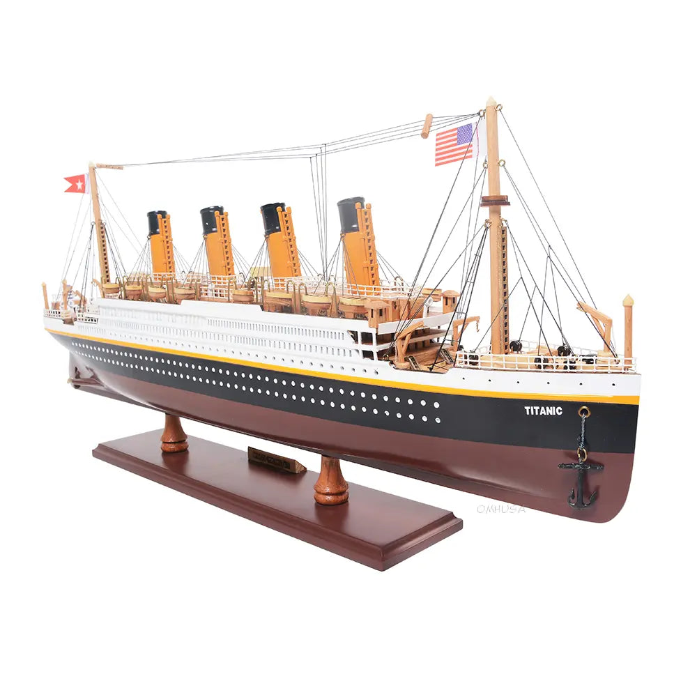 RMS Titanic Wooden Painted Model Cruise Ship