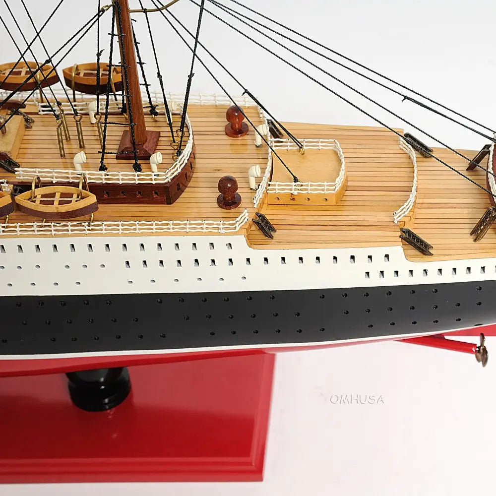 Queen Mary Model Cruise Ship with Display Case