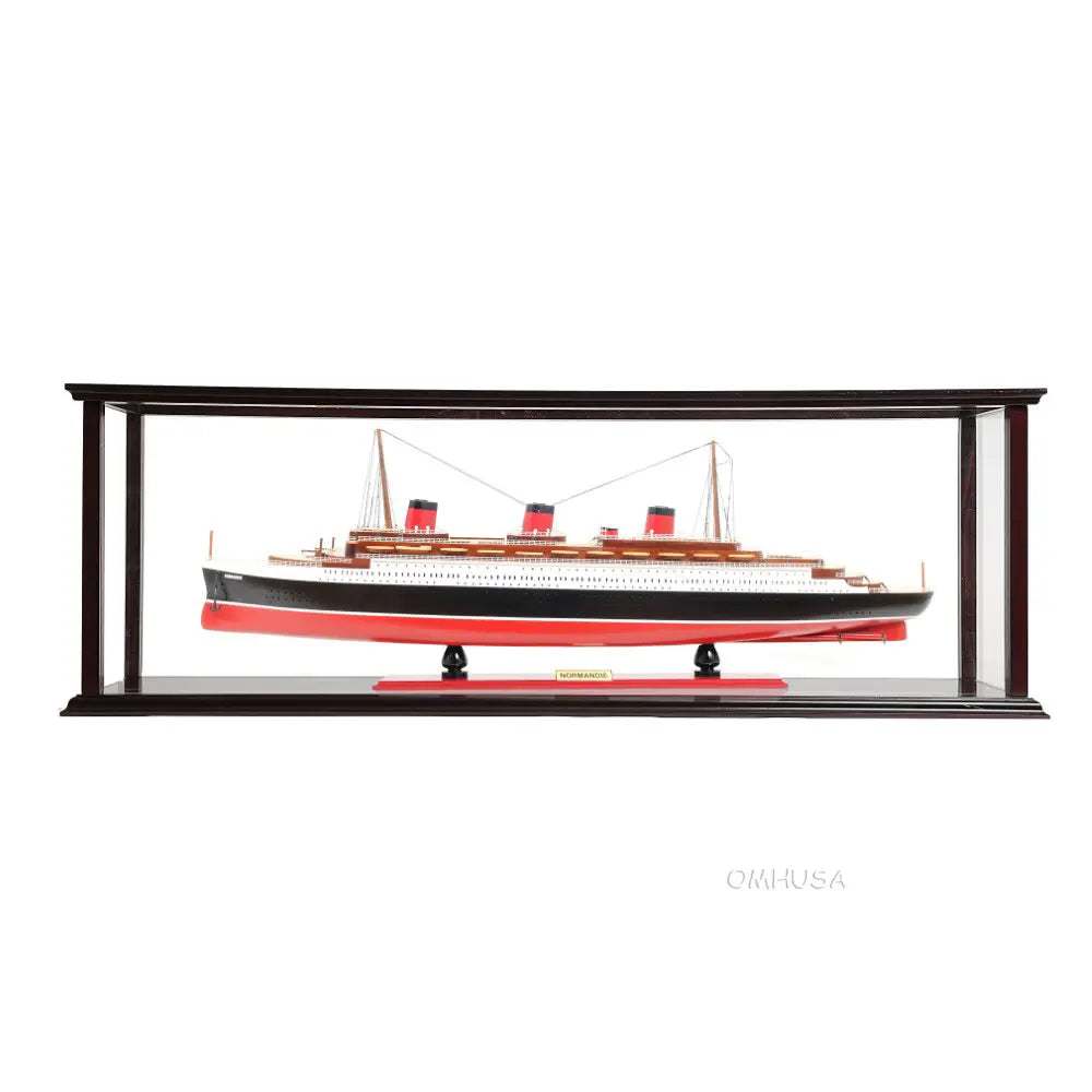 T.S.S. Normandie Model Cruise Ship with Display Case