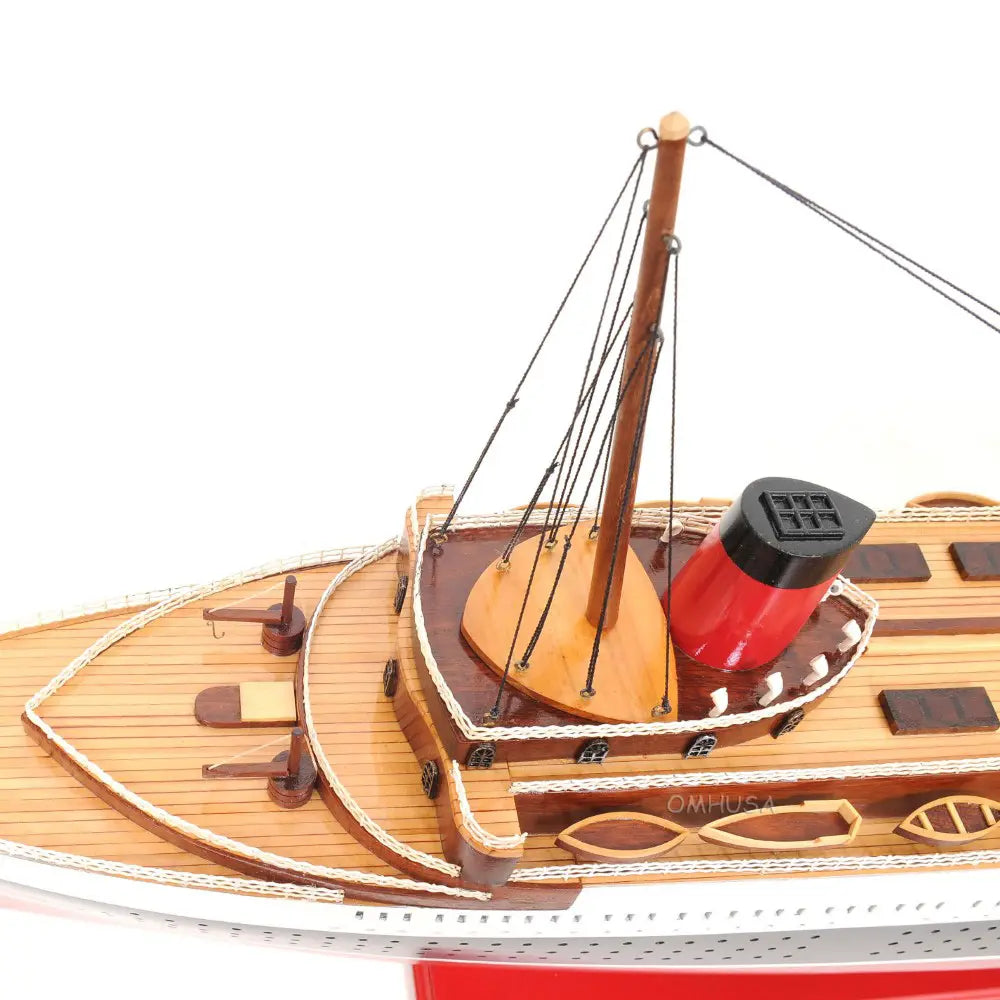 T.S.S. Normandie Model Cruise Ship with Display Case