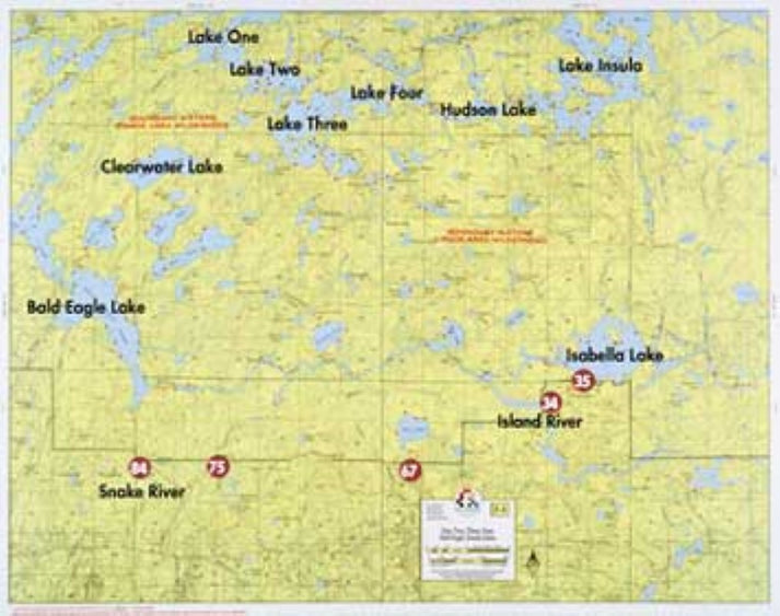 LAKE ONE, LAKE TWO, LAKE THREE, LAKE FOUR, BALD EAGLE LAKE, INSULA LAKE