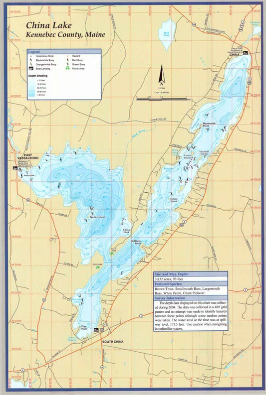 CHINA LAKE - LAMINATED ME MAP-GL403