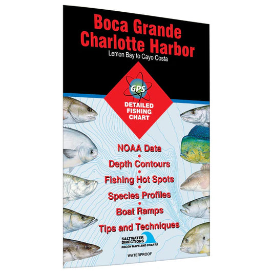 Boca Grande/Charlotte Harbor Lemon Bay to Cayo Costa Fishing Map-FL0114
