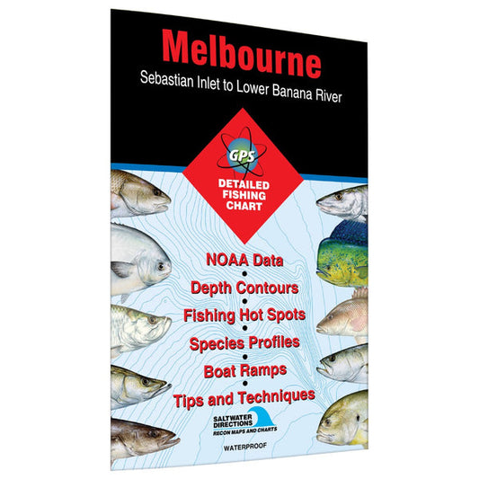 Melbourne Sebastian Inlet to Lower Banana River Fishing Map-FL0118
