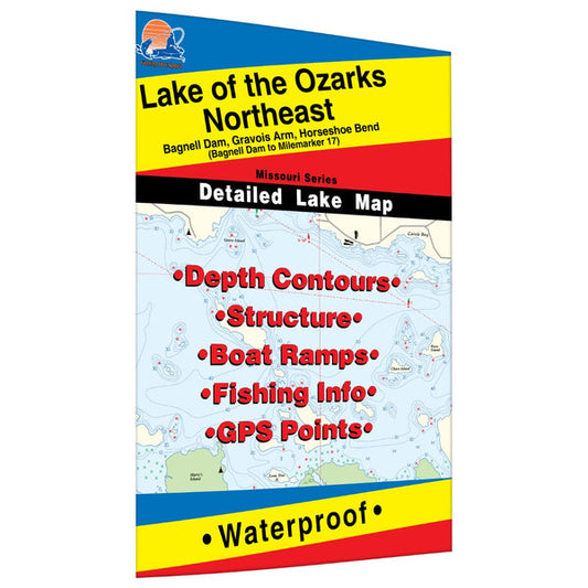 Lake of the Ozarks-Northeast (Milemarker 17 to Bagnell Dam) Fishing Map-L160