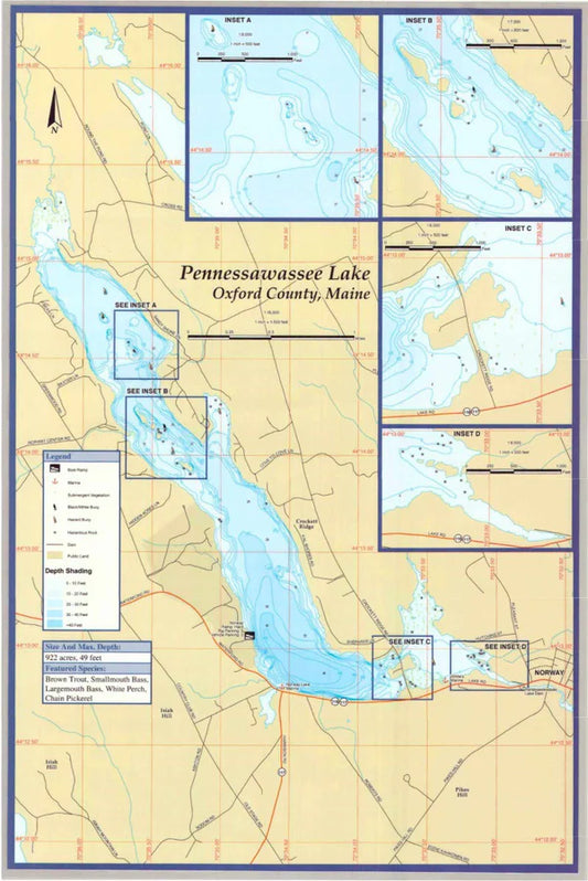 PENNESSAWASSEE (NORWAY LK) MAP-G425