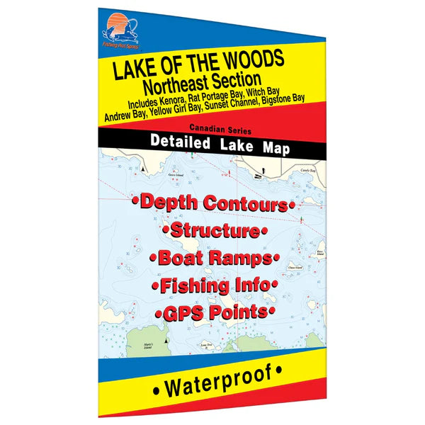 Lake of the Woods Northeast Fishing Map (incl. Kenora/Witch/Bigstone Bays)-Q270