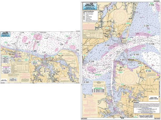 Virginia Cape Henry, Lynnhaven Bay to Hampton Roads, VA-HCH355 Small