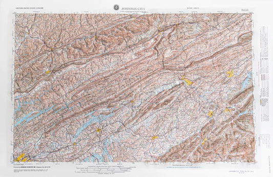Johnson City, Tennessee (NJ 17-10) Raised Relief Map