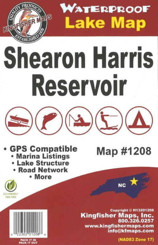 Shearon Harris Reservoir Fishing Map 1208