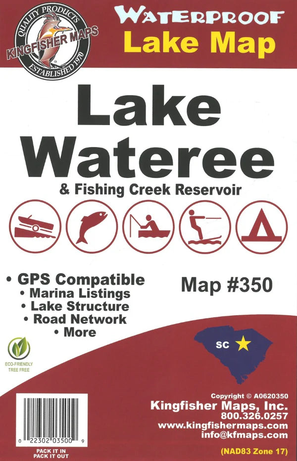 Lake Wateree Fishing Map-350