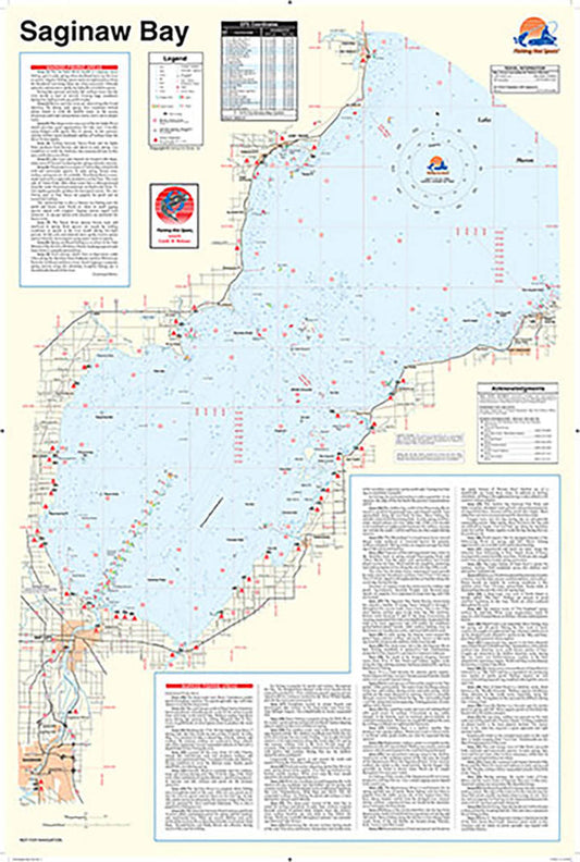 Saginaw Bay Fishing Wall Map-L129