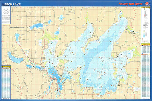 Leech Lake Fishing Wall Map L139