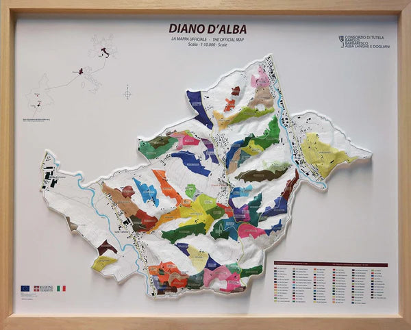 Diano d'Alba Wine Raised Relief Map