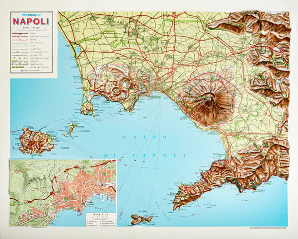 Naples (Mt. Vesuvius) Raised Relief Map
