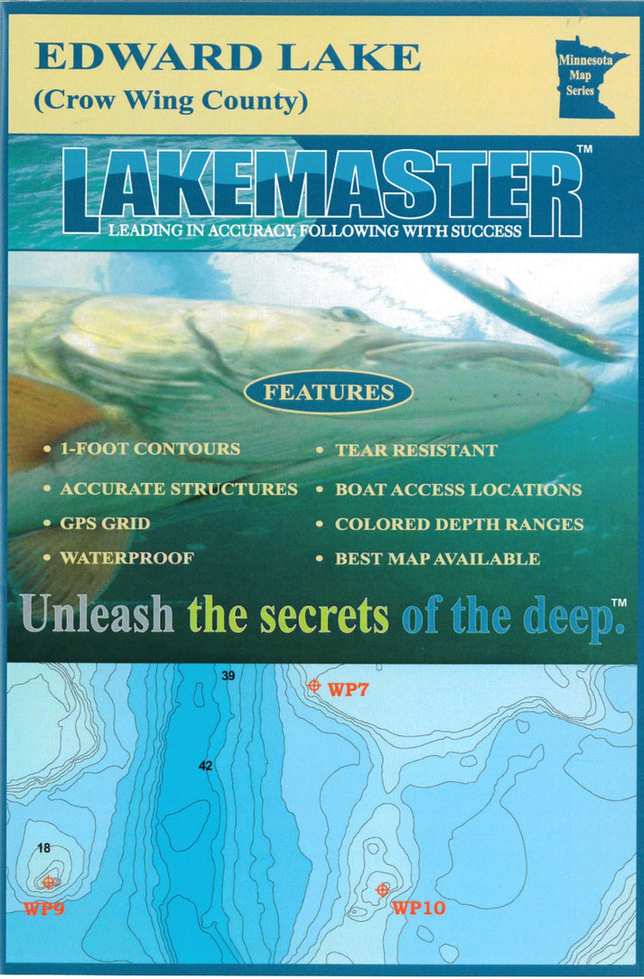 Edward Lake Crow Wing Co Fishing Map