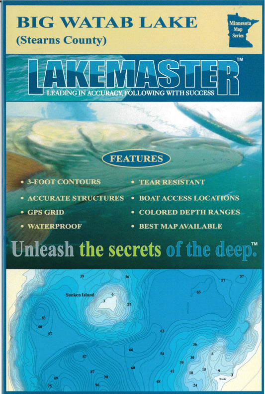 Big Watab Stearns/Todd Co Fishing Map