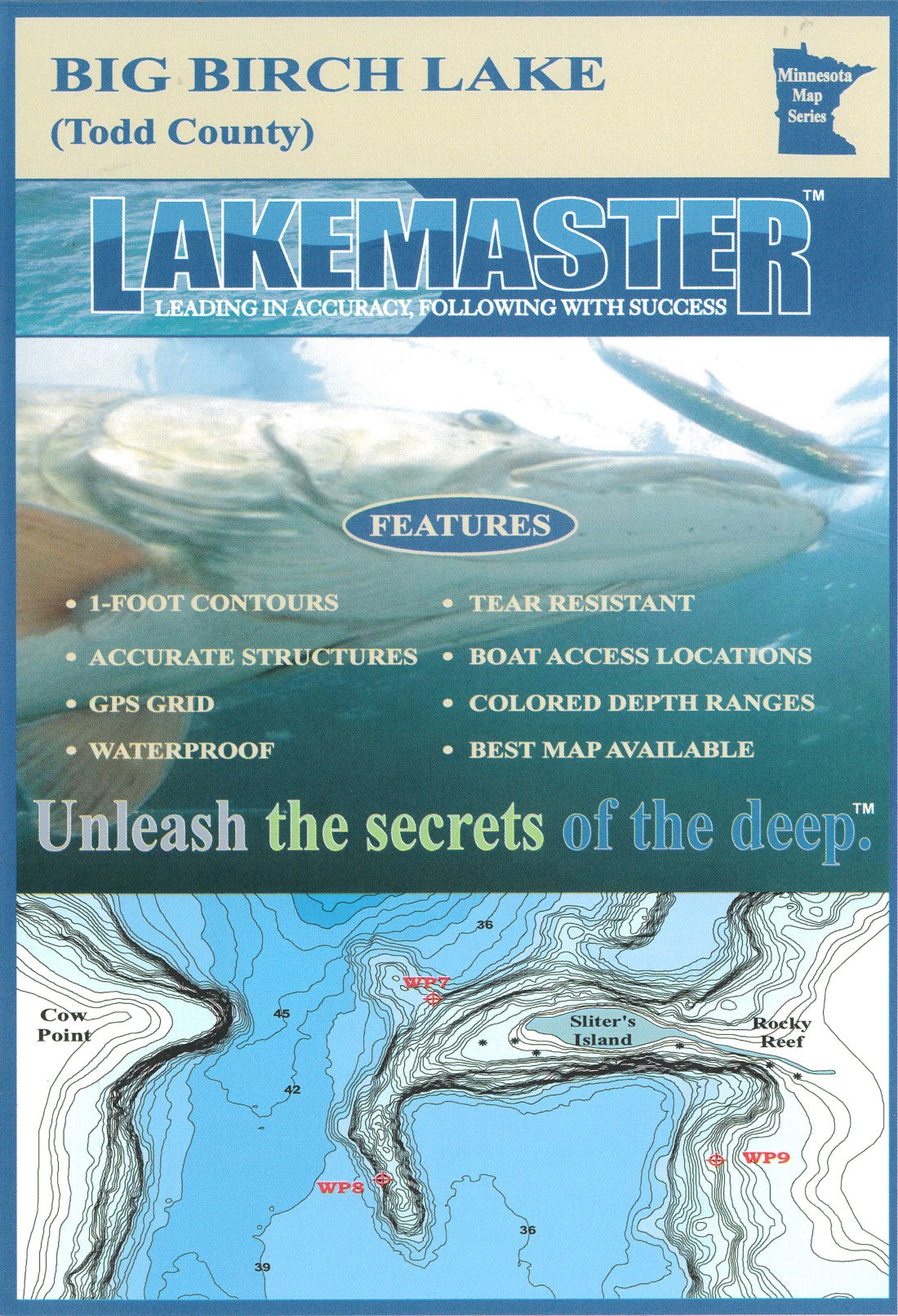 Big Birch Lake Stearns/Todd Co Fishing Map