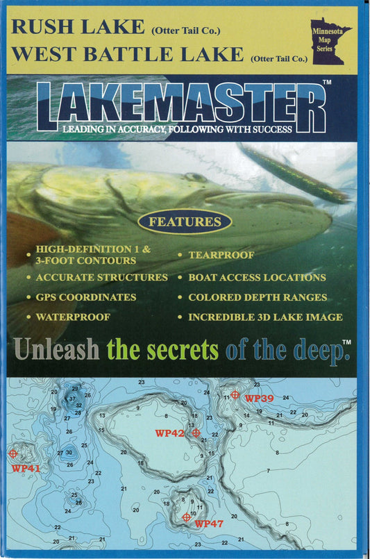 Rush/West Battle Lake Ottertail Co Fishing Map