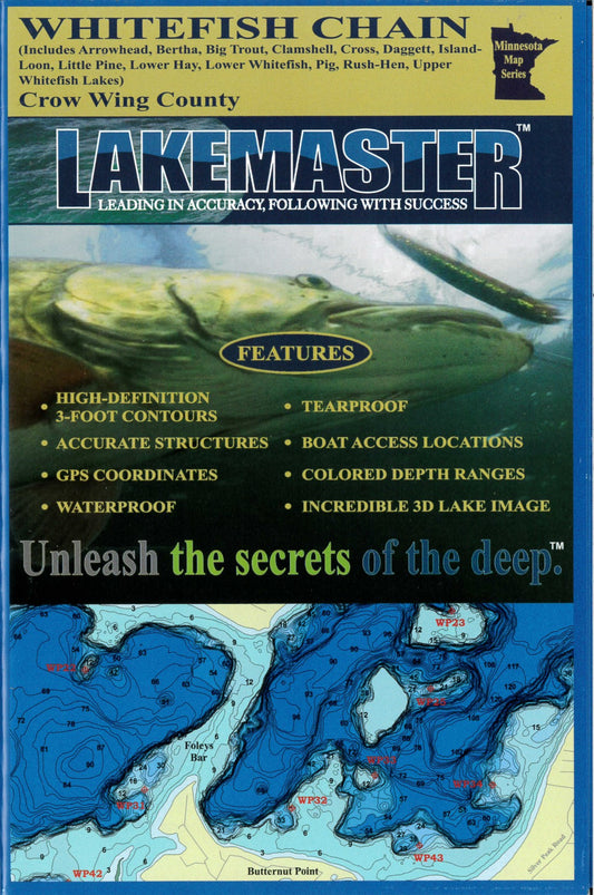 Whitefish Chain of Lakes Crow Wing Co Fishing Map