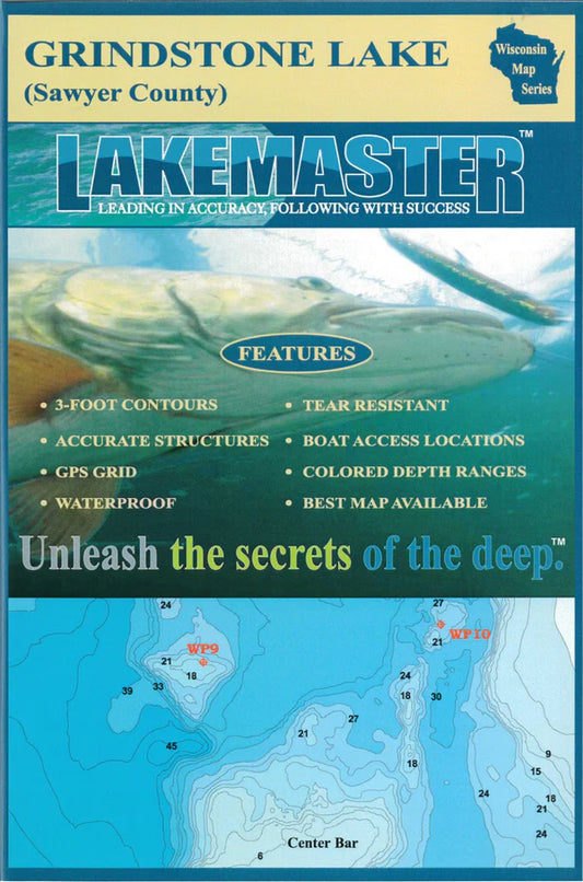 Grindstone Lake Sawyer Co Fishing Map
