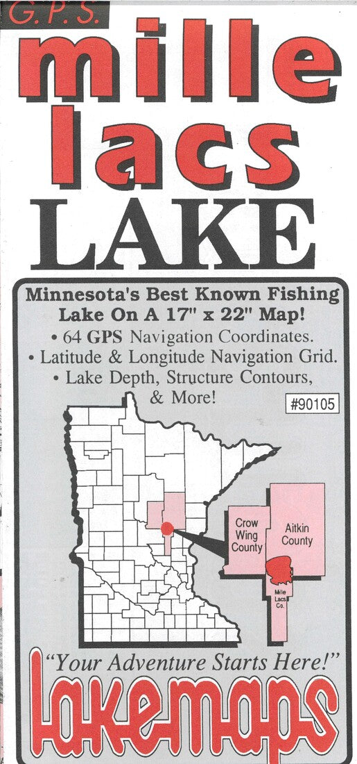 Mille Lacs Lake Fishing Map #90105