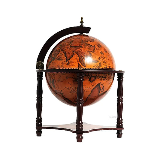 World Globe bar 13 inches- 4 legged stand-red-NG005