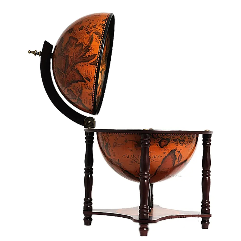 World Globe bar 13 inches- 4 legged stand-red-NG005