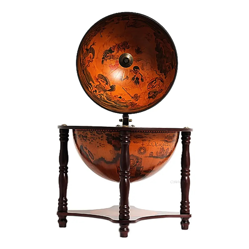 World Globe bar 13 inches- 4 legged stand-red-NG005