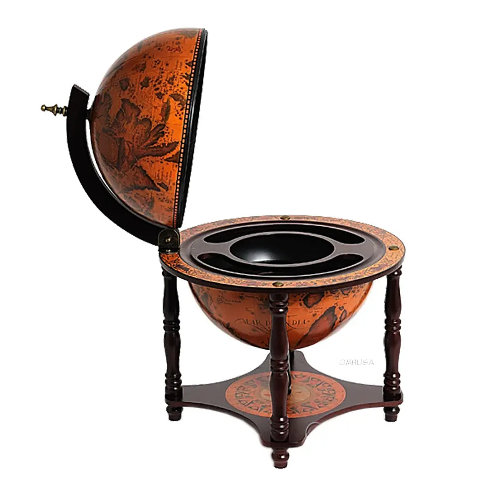 World Globe bar 13 inches- 4 legged stand-red-NG005