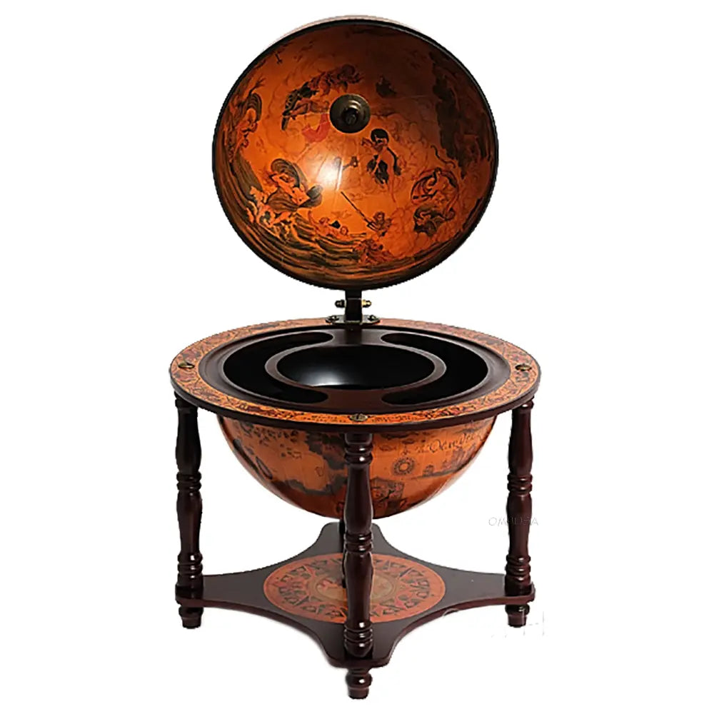 World Globe bar 13 inches- 4 legged stand-red-NG005