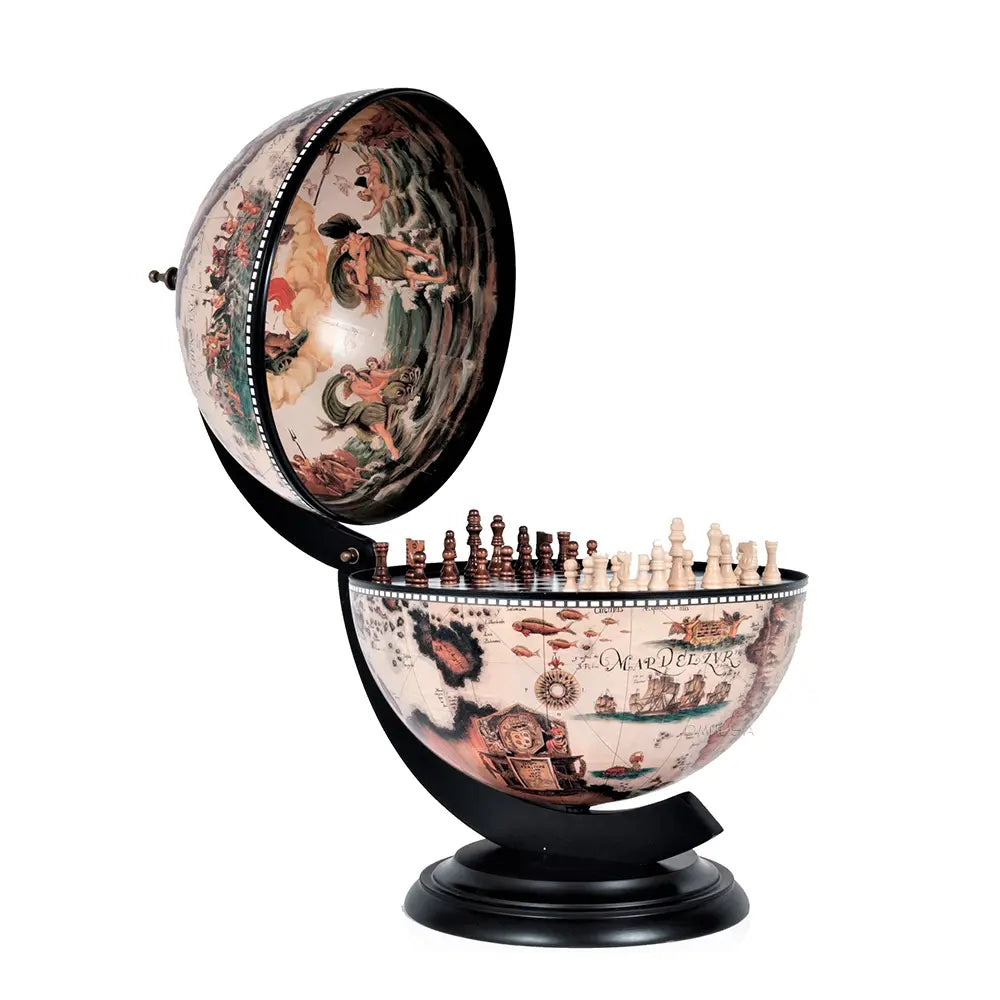 World Globe 13 inches with Chess Board-NG015