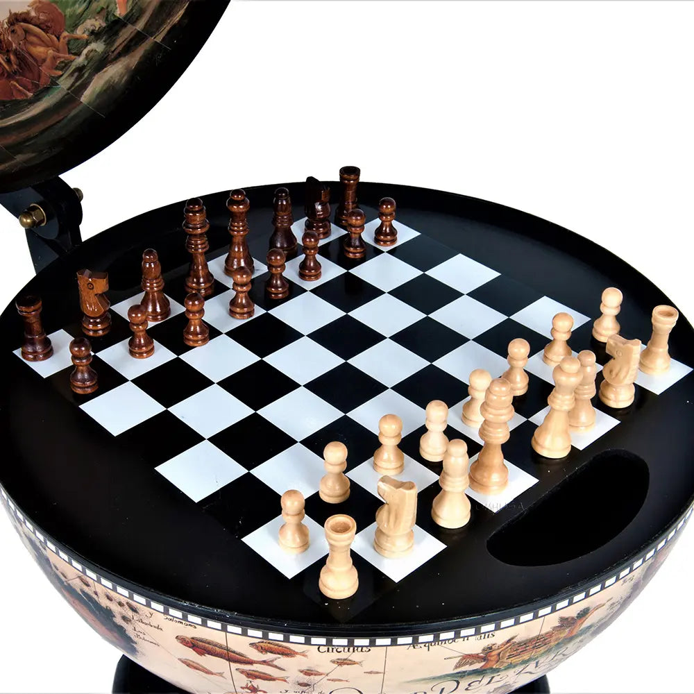 World Globe 13 inches with Chess Board-NG015