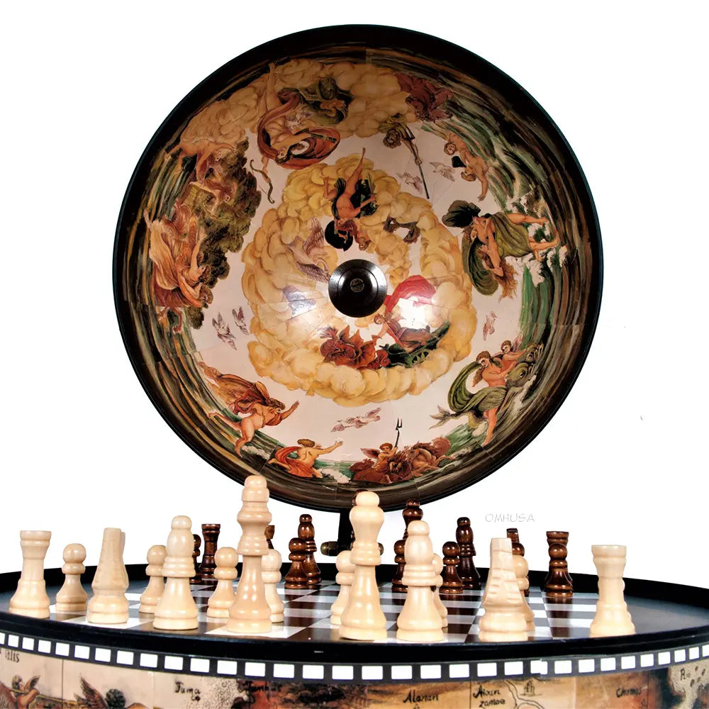 World Globe 13 inches with Chess Board-NG015