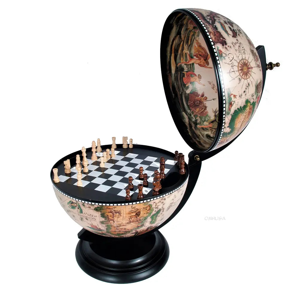 World Globe 13 inches with Chess Board-NG015
