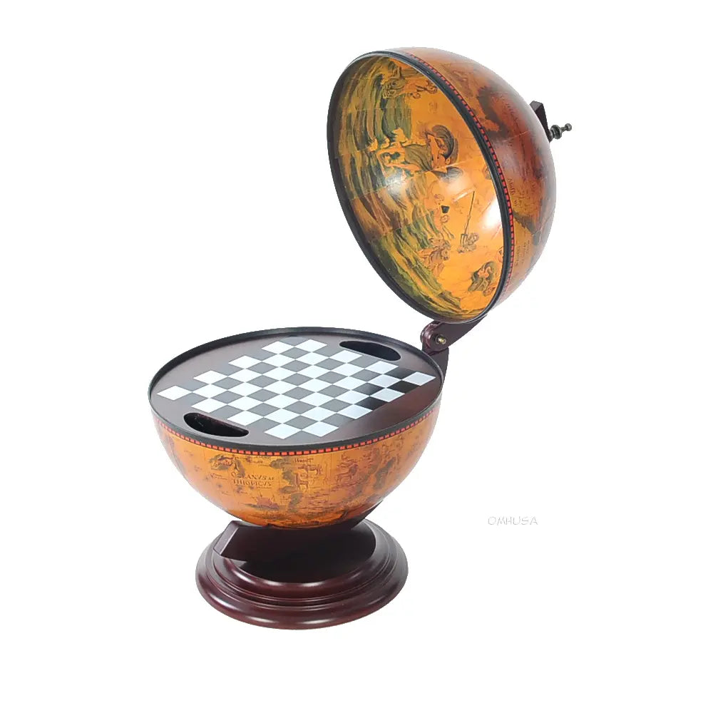 World Globe 13 inches with Chess Holder with Round Base-NG019