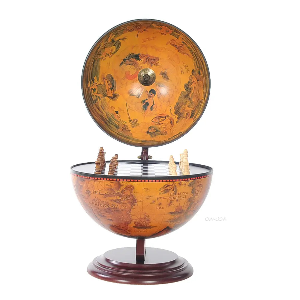 World Globe 13 inches with Chess Holder with Round Base-NG019