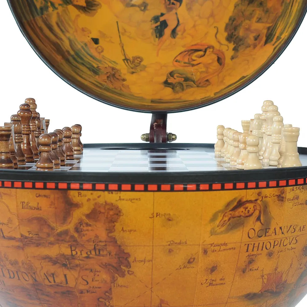 World Globe 13 inches with Chess Holder with Round Base-NG019