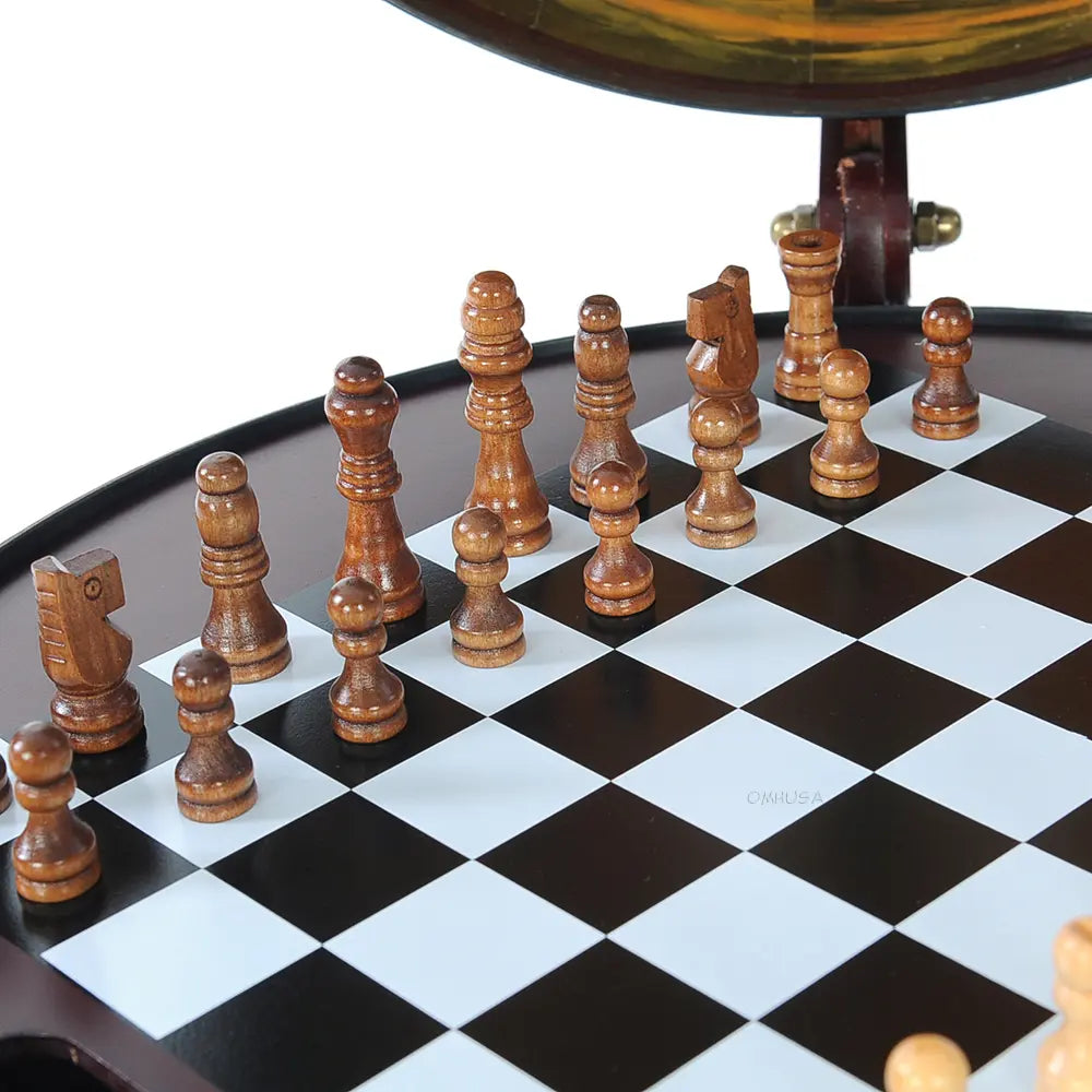World Globe 13 inches with Chess Holder with Round Base-NG019