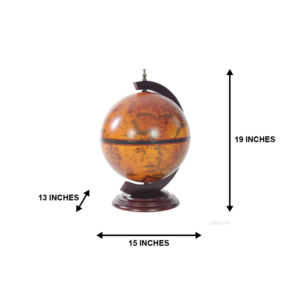 World Globe 13 inches with Chess Holder with Round Base-NG019