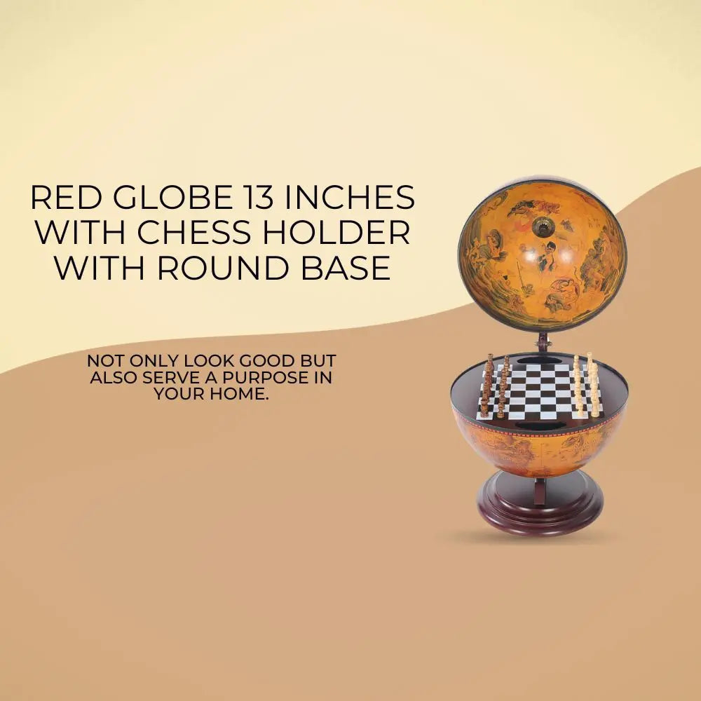 World Globe 13 inches with Chess Holder with Round Base-NG019