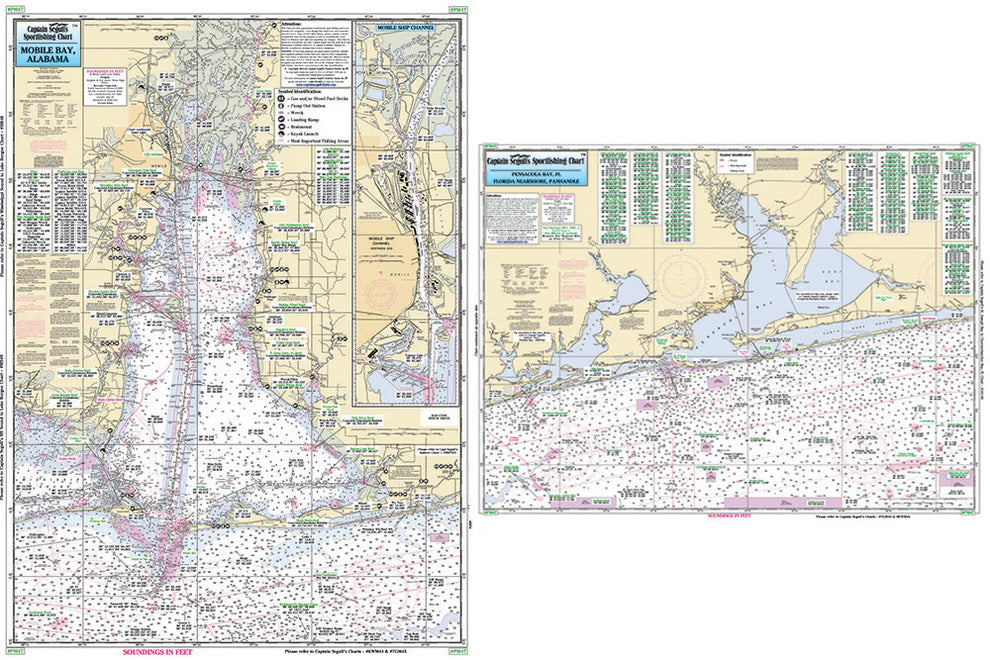 Florida Panhandle Sportfishing Nautical Chart Package- HUGE SAVINGS