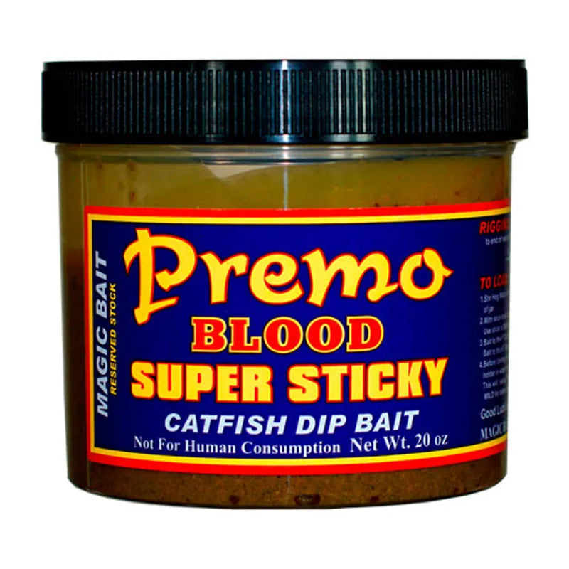 Premo Super Sticky Blood Catfish Dip Bait with Hooks