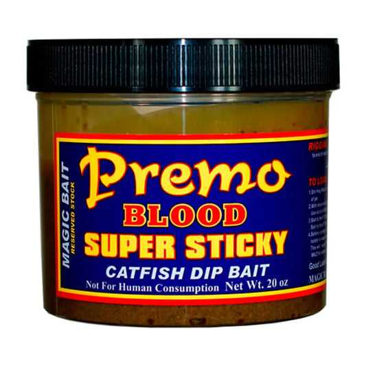 Premo Super Sticky Blood Catfish Dip Bait with Hooks