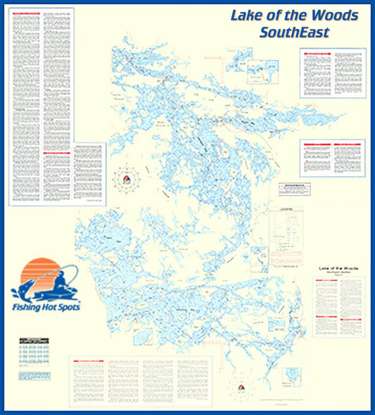Lake of the Woods Southeast Fishing Wall Map, Lake (incl. Sioux Narrows/Nestor Falls)